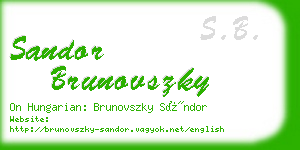 sandor brunovszky business card